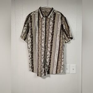 BKE 67 Mens Short Sleeve Button Up XXL Casual Y2k Style Casual Patterned